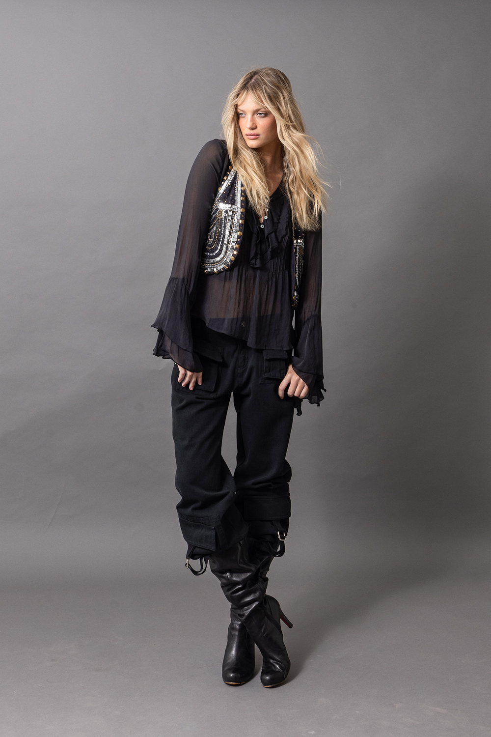 'STARDUST' VEST - BLACK