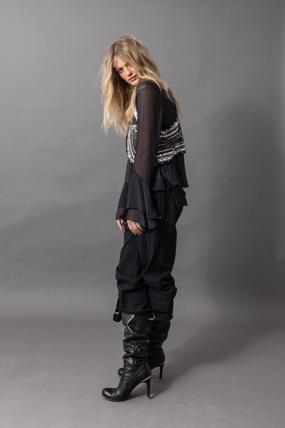 Enchanted Long Sleeve Blouse - Black