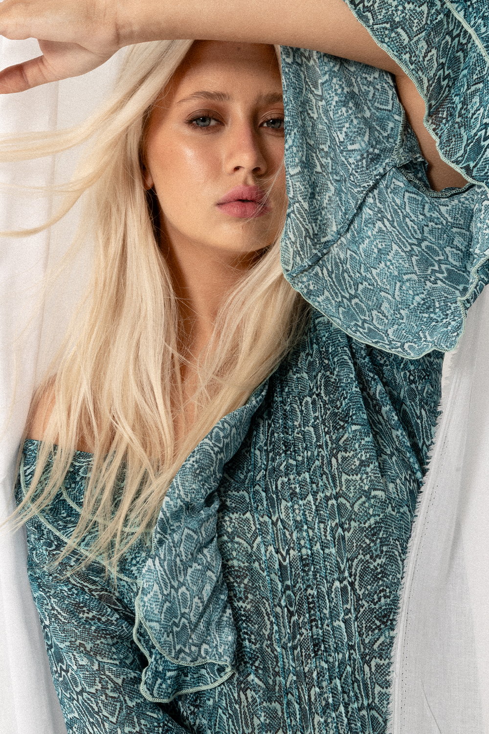 SATC MAXI DRESS - AQUA Snake