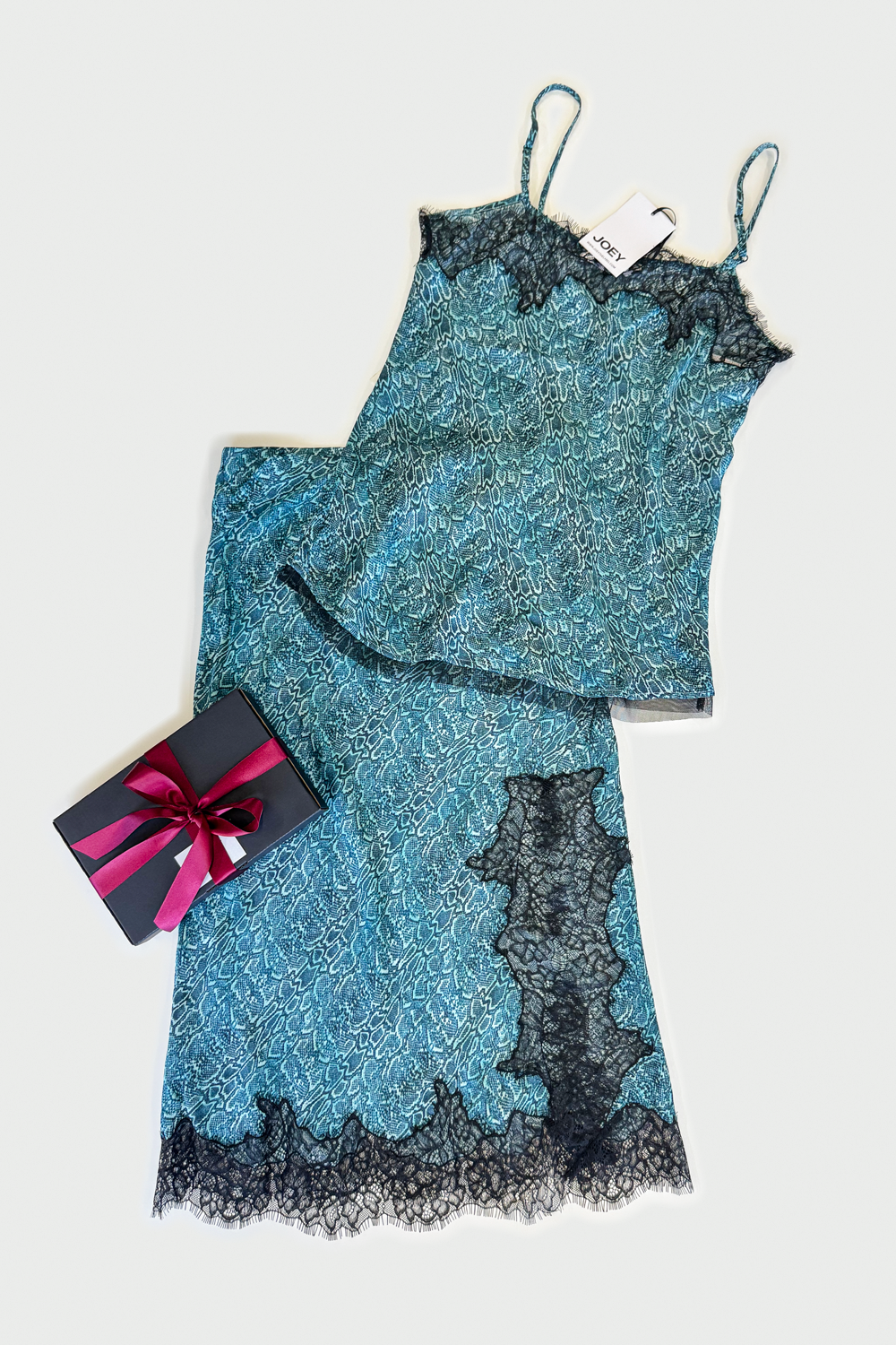 SET - 5TH AVENUE CAMI + SKIRT - AQUA - SPECIAL GIFT BOX