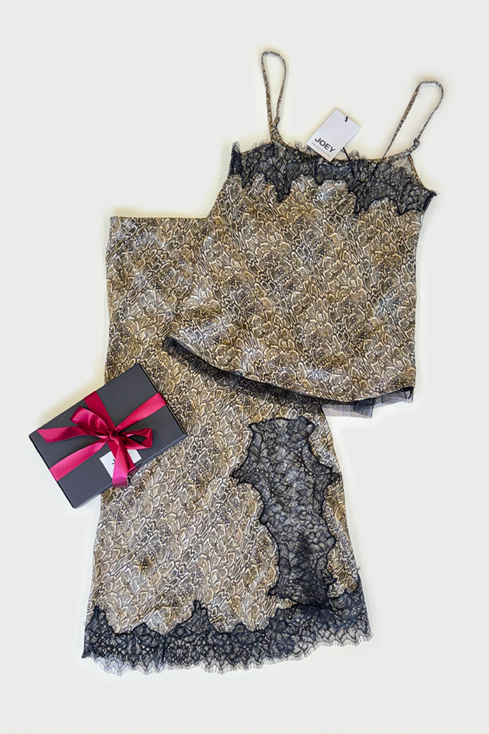 SET - 5TH AVE CAMI + SKIRT - TOFFEE - SPECIAL GIFT BOX