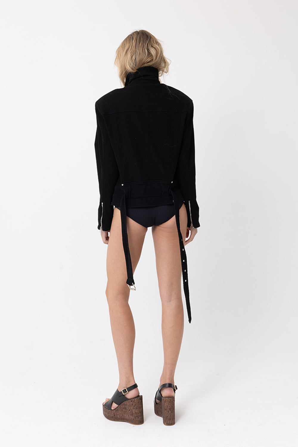 BLACK ZIP UP BIKER JACKET