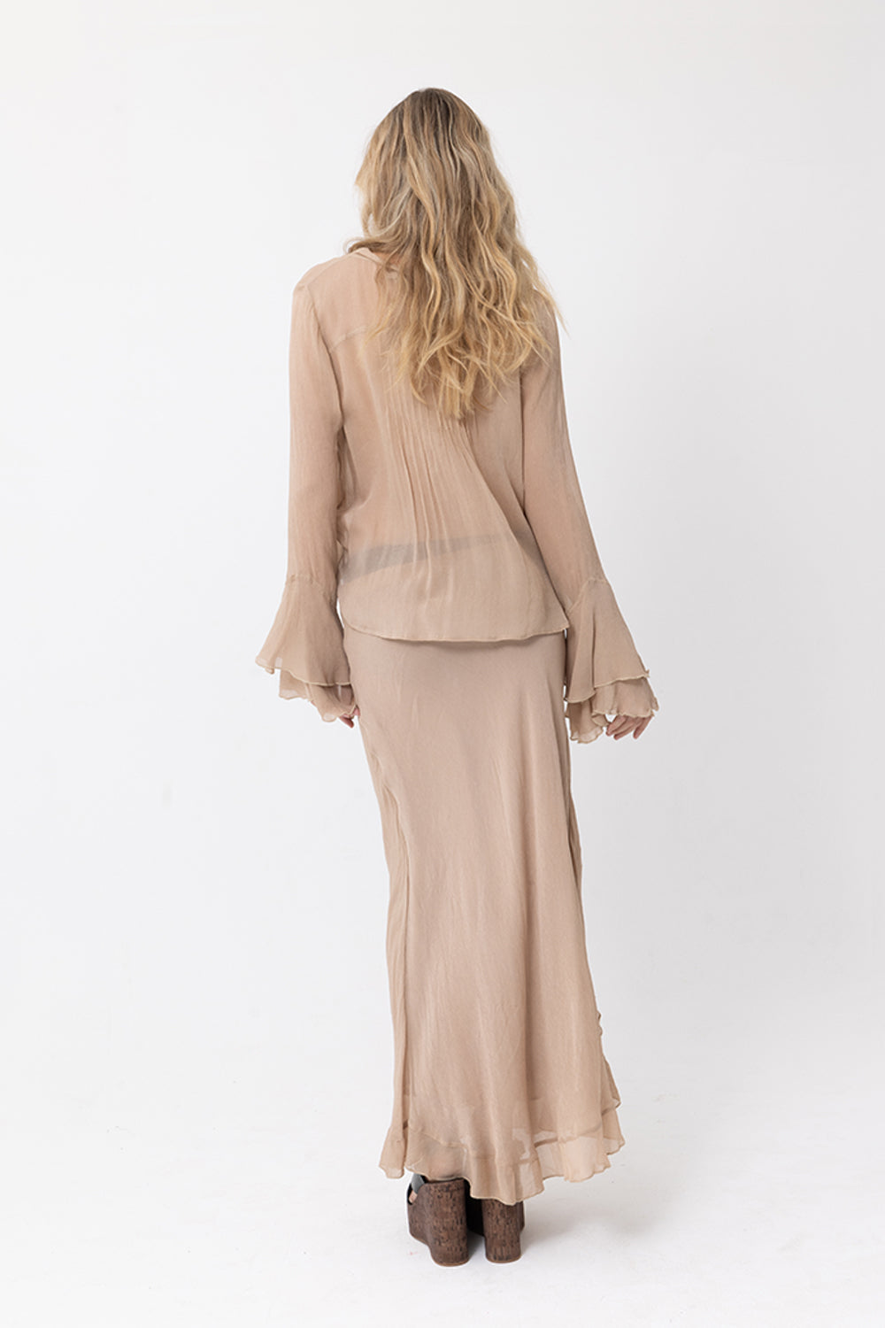 MOCHA BEIGE LONG SLEEVE BLOUSE