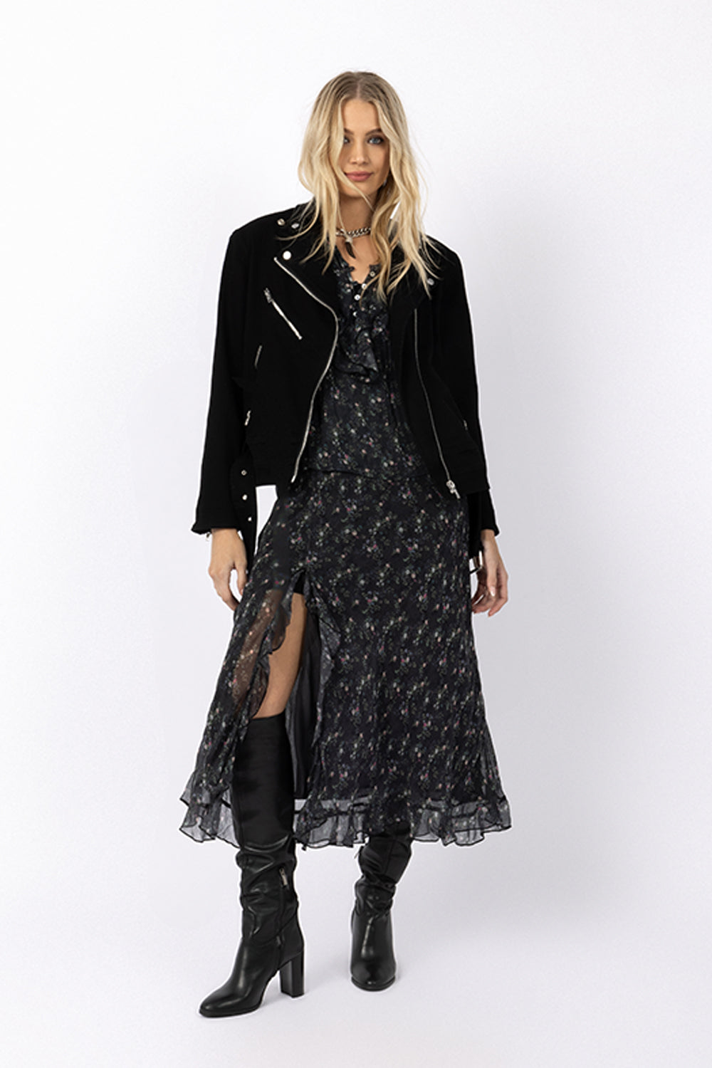 maxi Skirt Black Floral