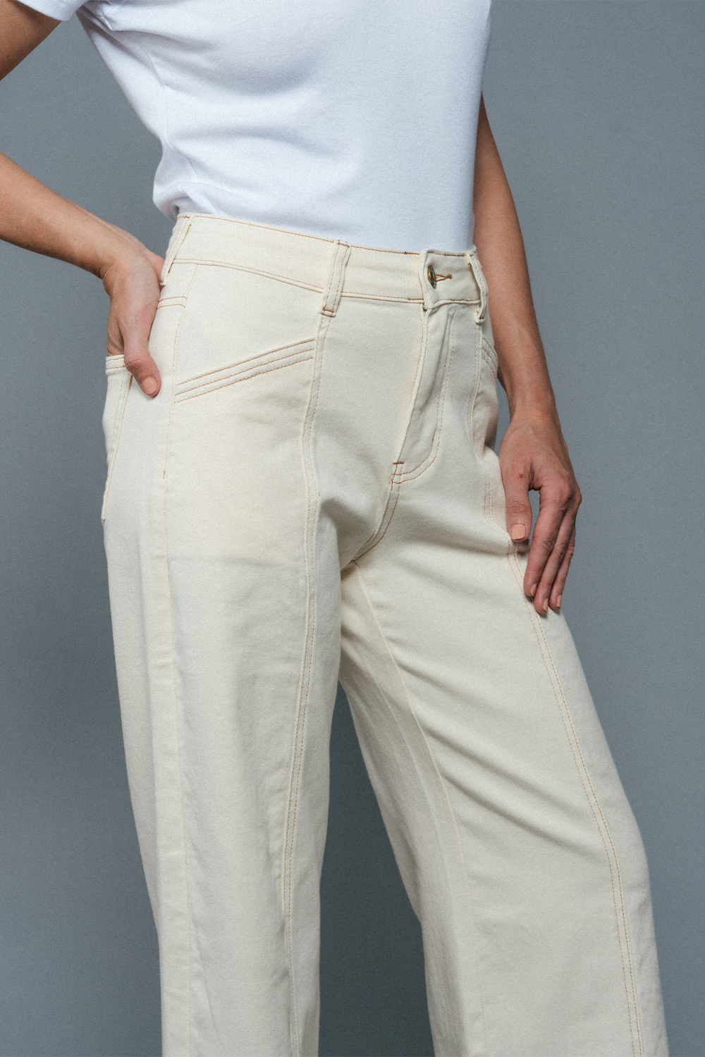 Claudia High-Rise Wide Leg Jean - Vanilla