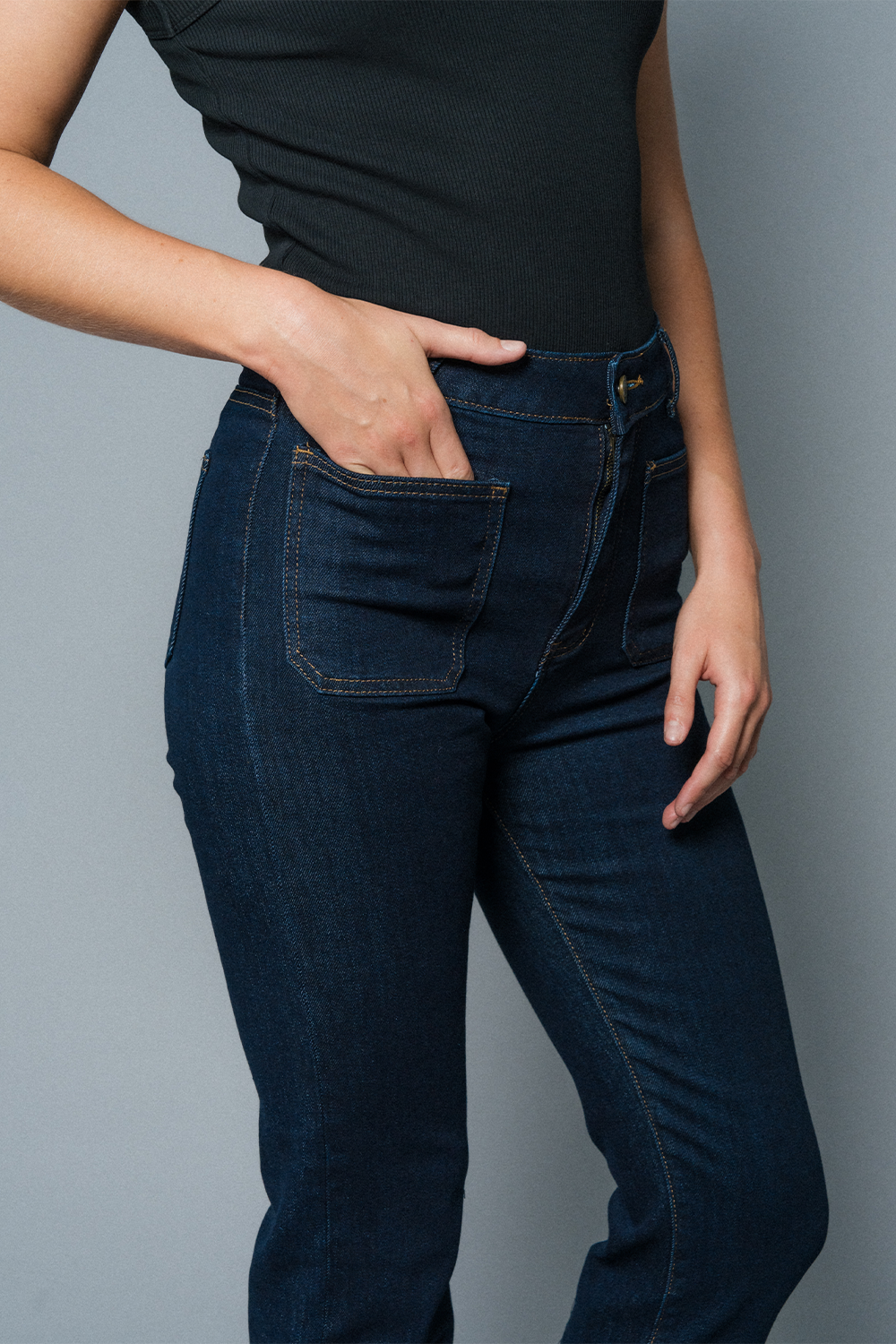 Naomi High-Rise Straight Jean - Blue