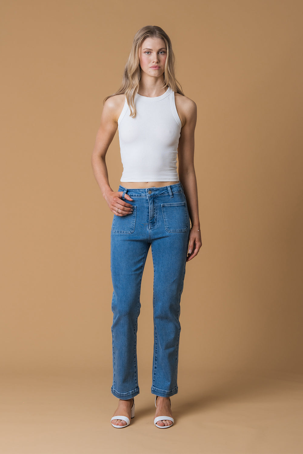 Naomi Mid-Rise Straight Jean - Blue