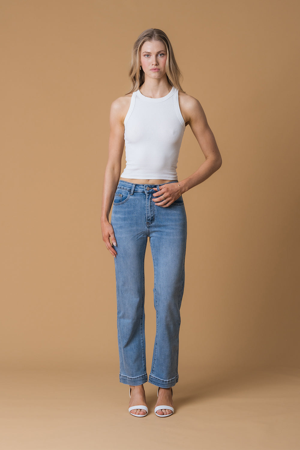 Grace Mid-Rise Wide Leg Jean - Azure