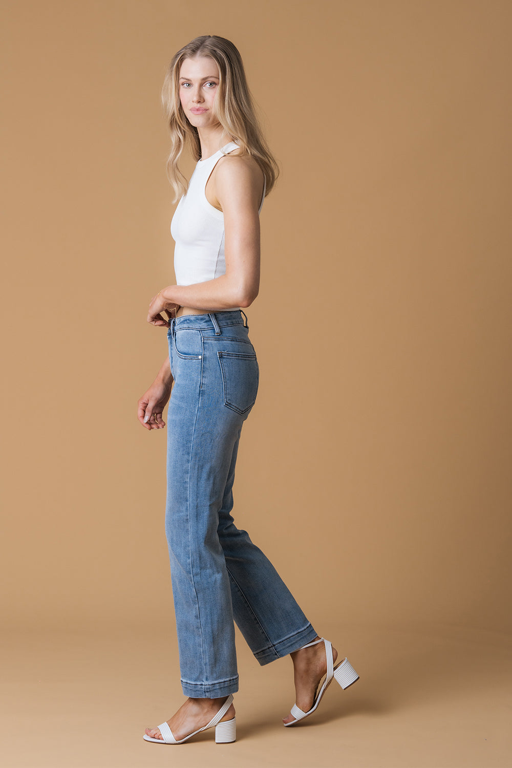 Grace Mid-Rise Wide Leg Jean - Azure