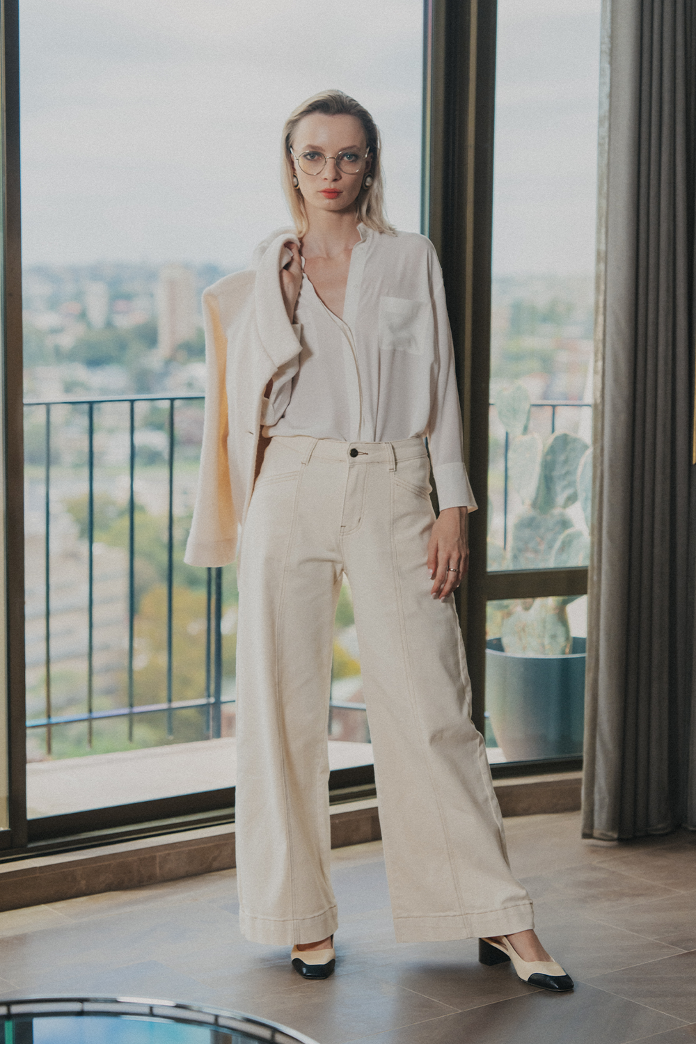 Claudia High-Rise Wide Leg Jean - Vanilla