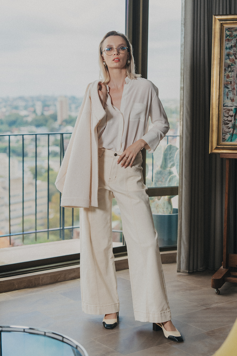 Claudia High-Rise Wide Leg Jean - Vanilla