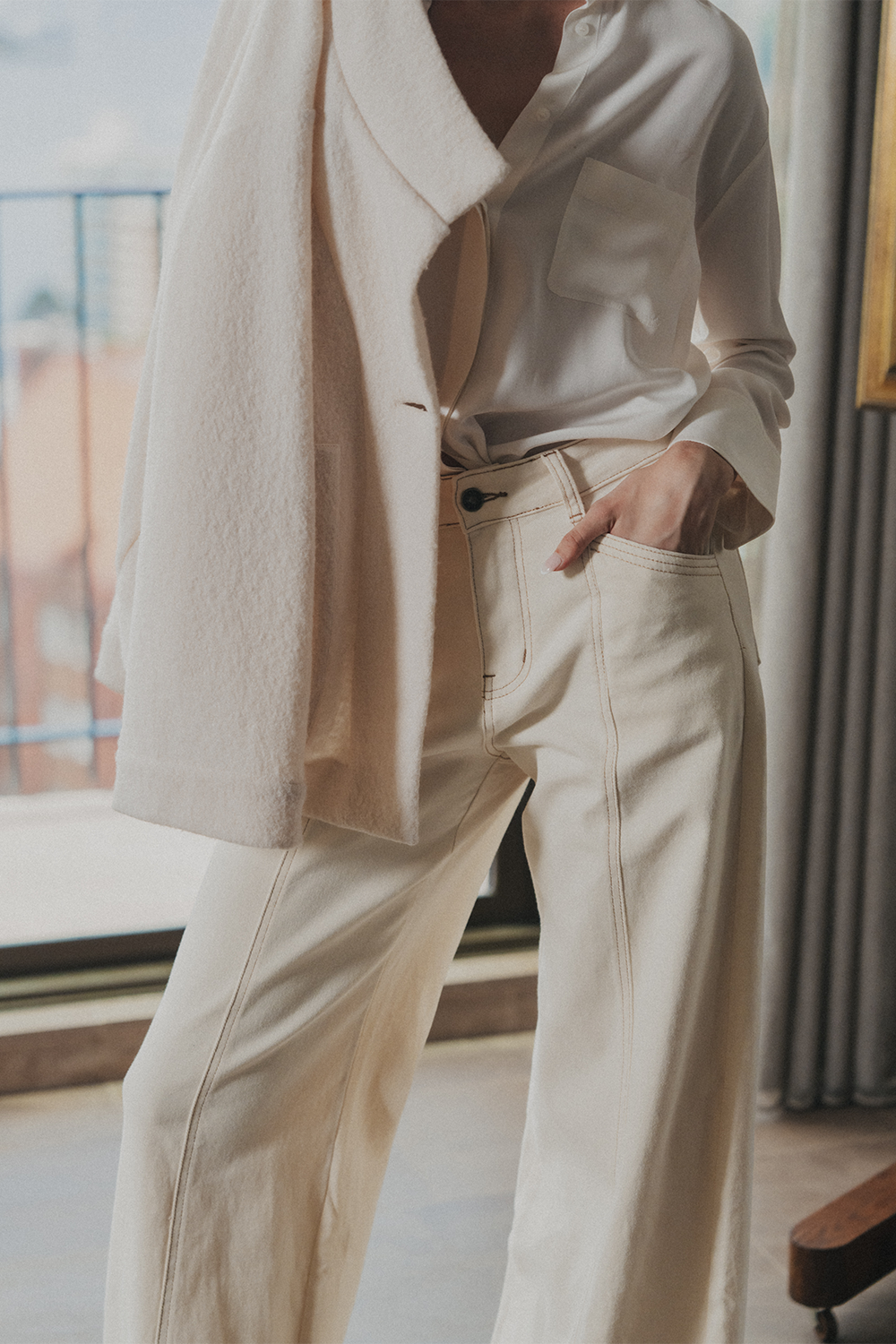 Claudia High-Rise Wide Leg Jean - Vanilla