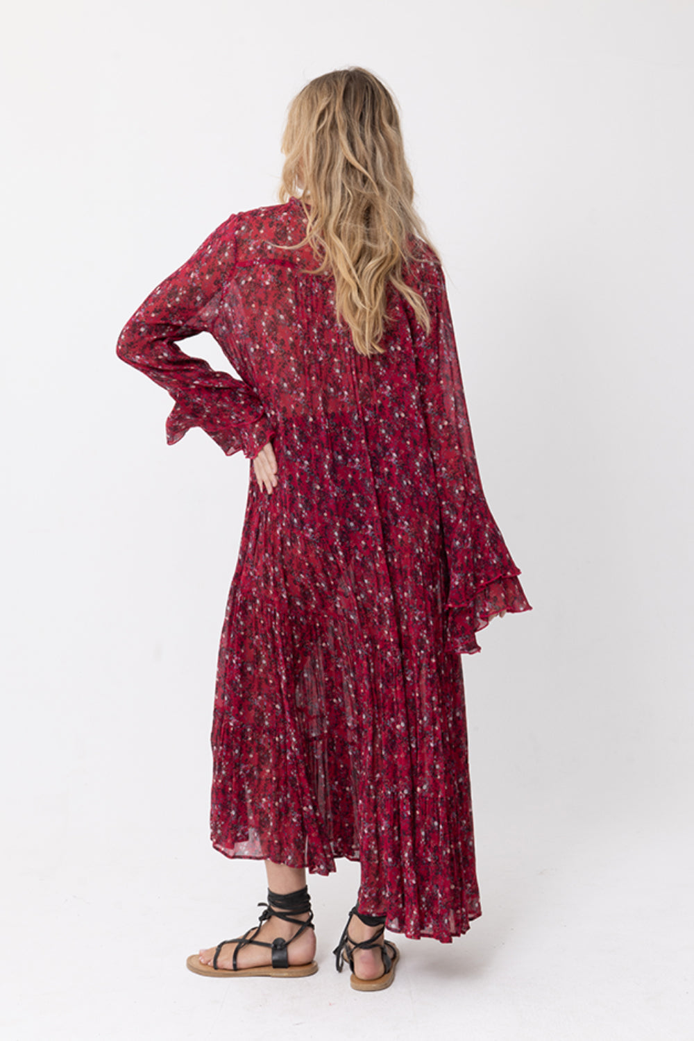 Enchanted Dress - French Floral Print - Scarlet