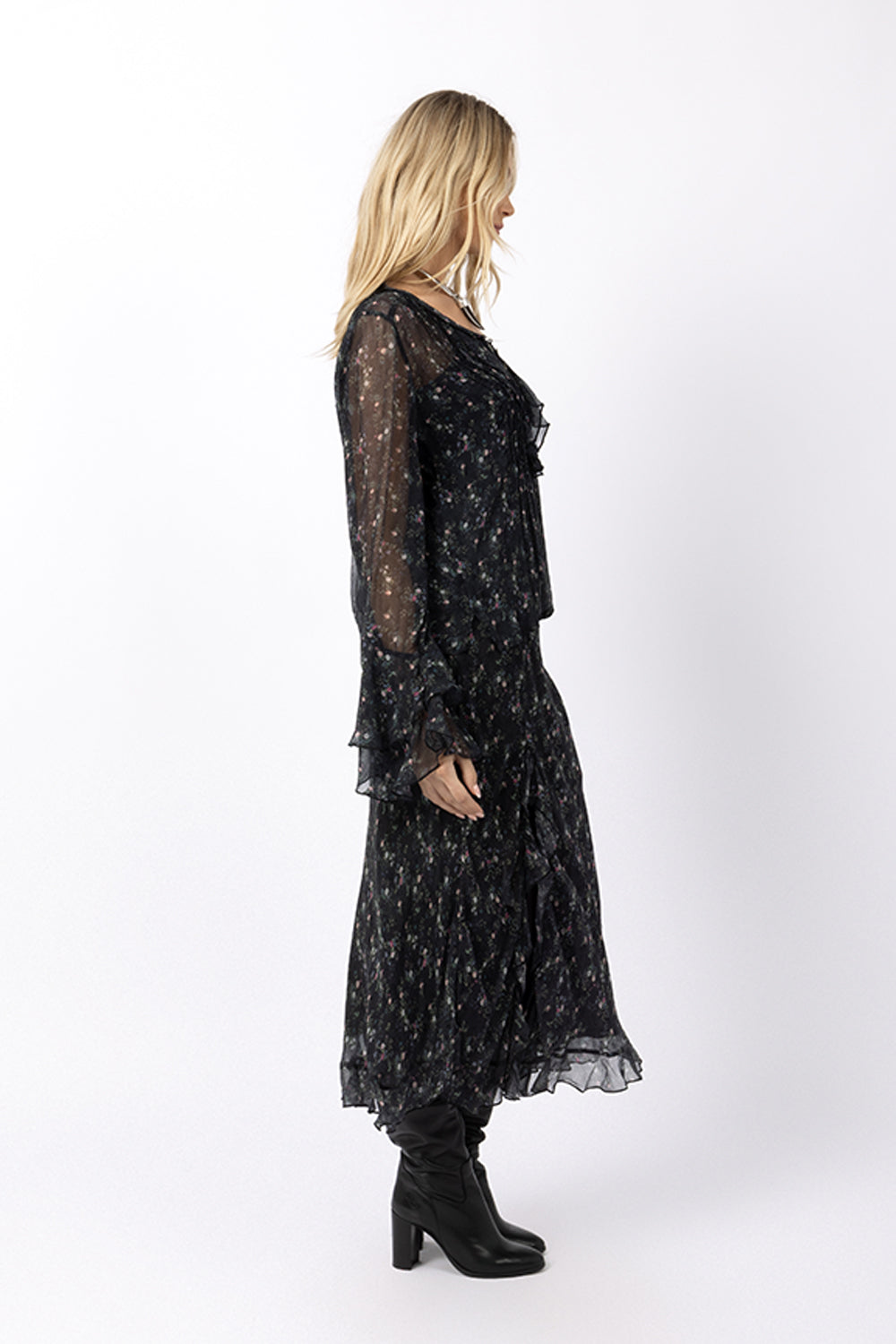 maxi Skirt Black Floral