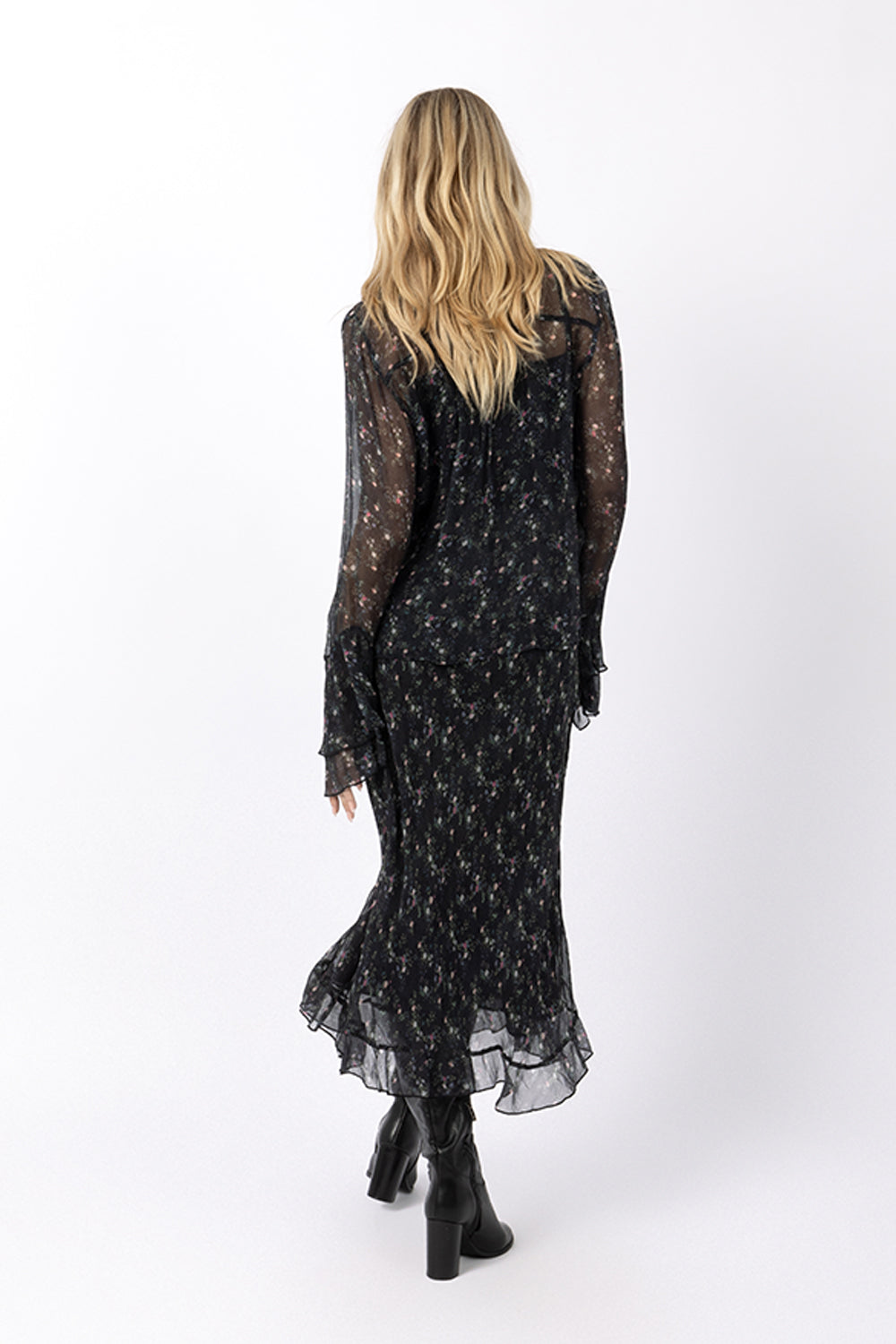 maxi Skirt Black Floral