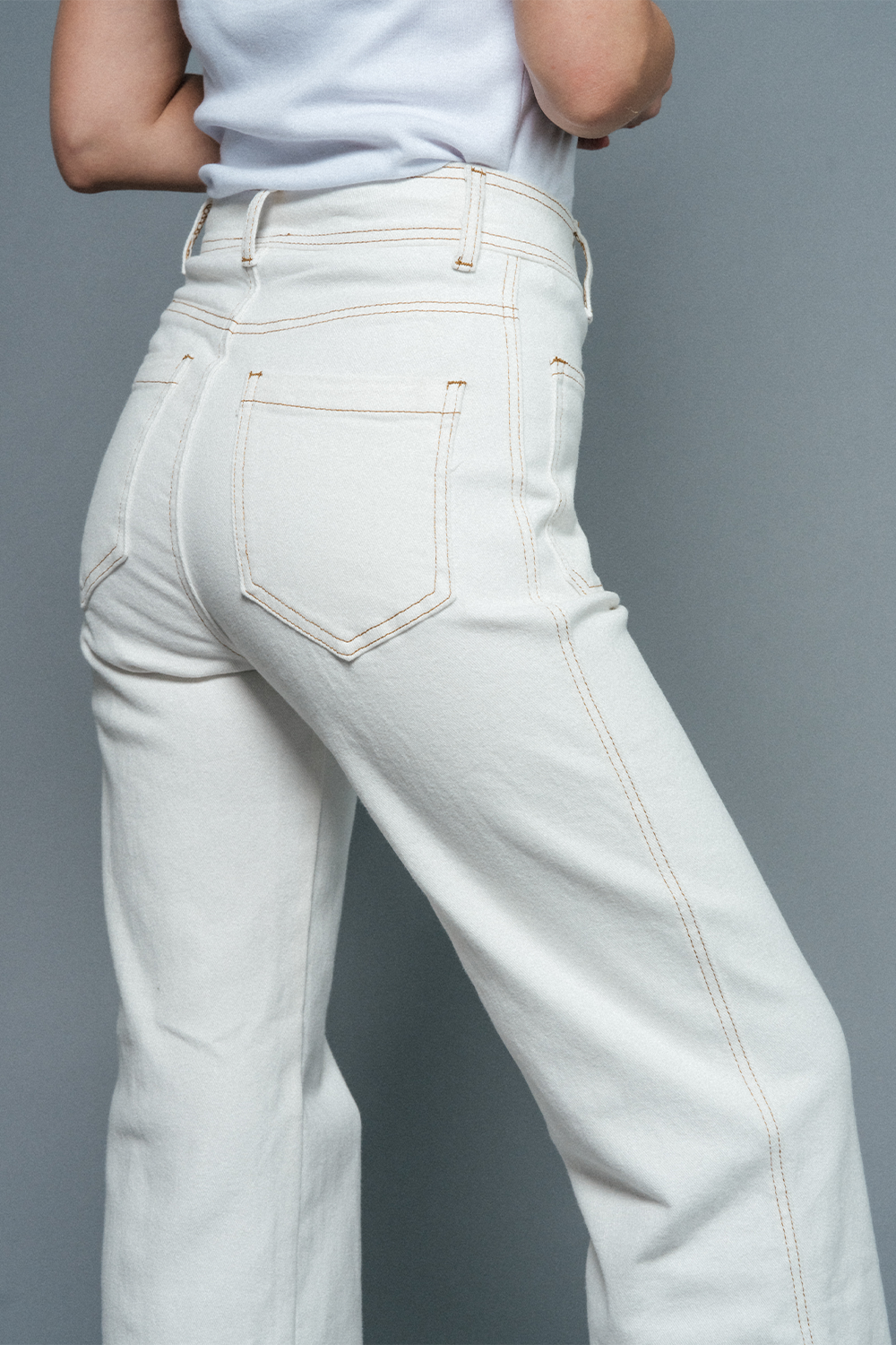 Helena High-Rise Wide Leg Jean - Cloud