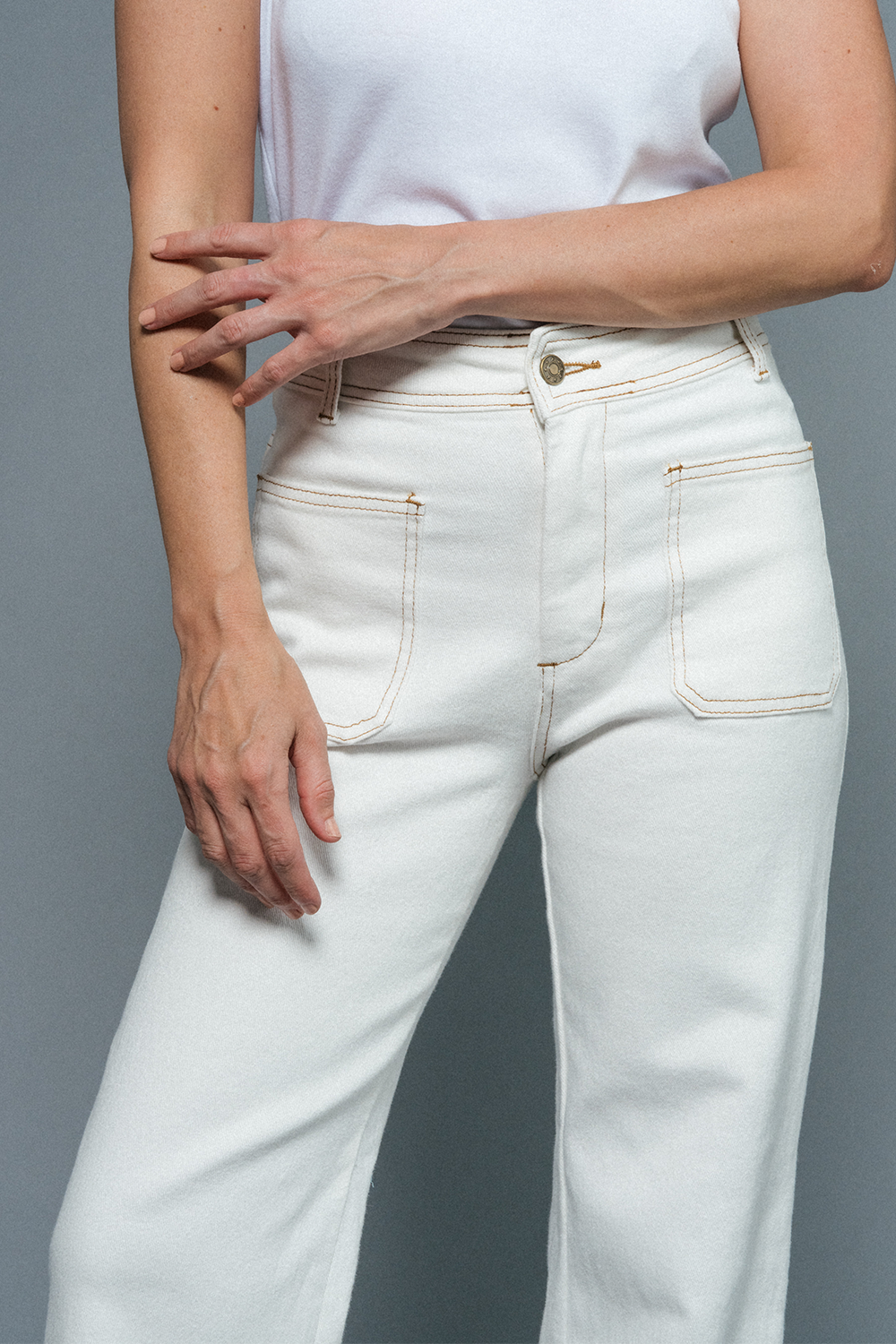 Helena High-Rise Wide Leg Jean - Cloud