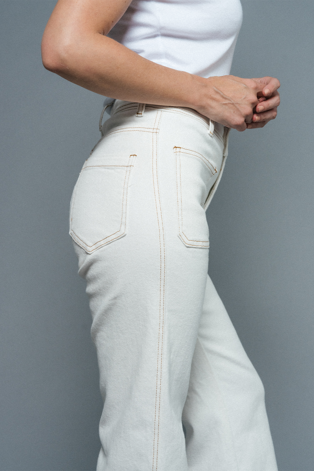 Helena High-Rise Wide Leg Jean - Cloud