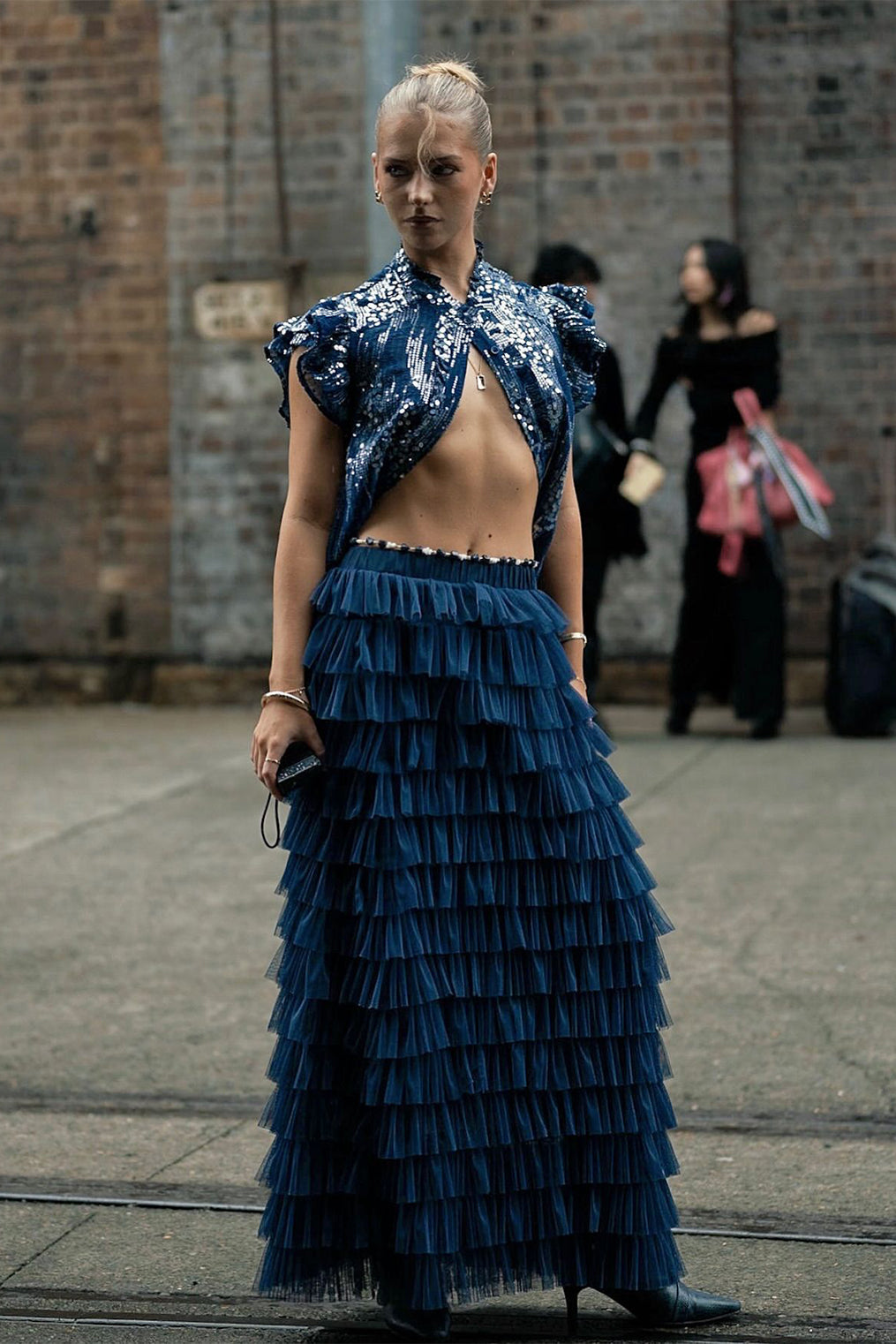 SEQUIN ME BLOUSE - INDIGO