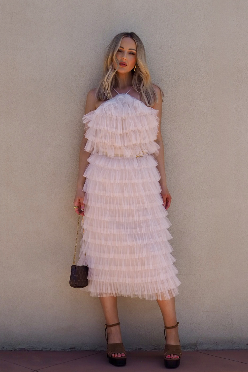 MIDI SLIM TUTU SKIRT - SAND - FINAL SALE