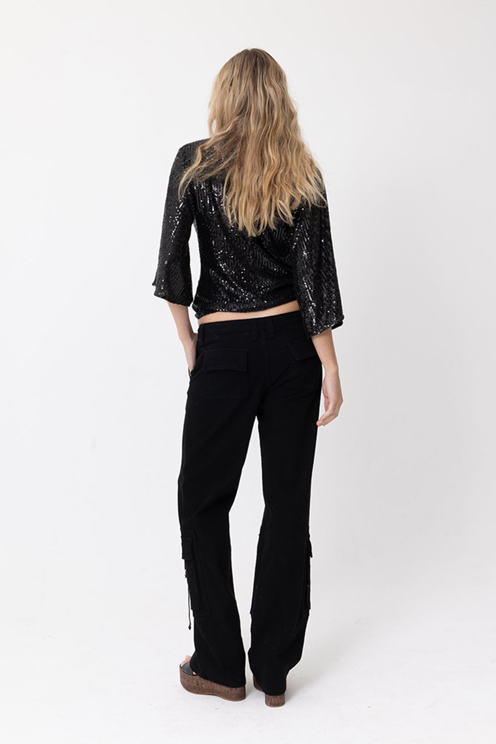 BLACK SEQUIN BLOUSE