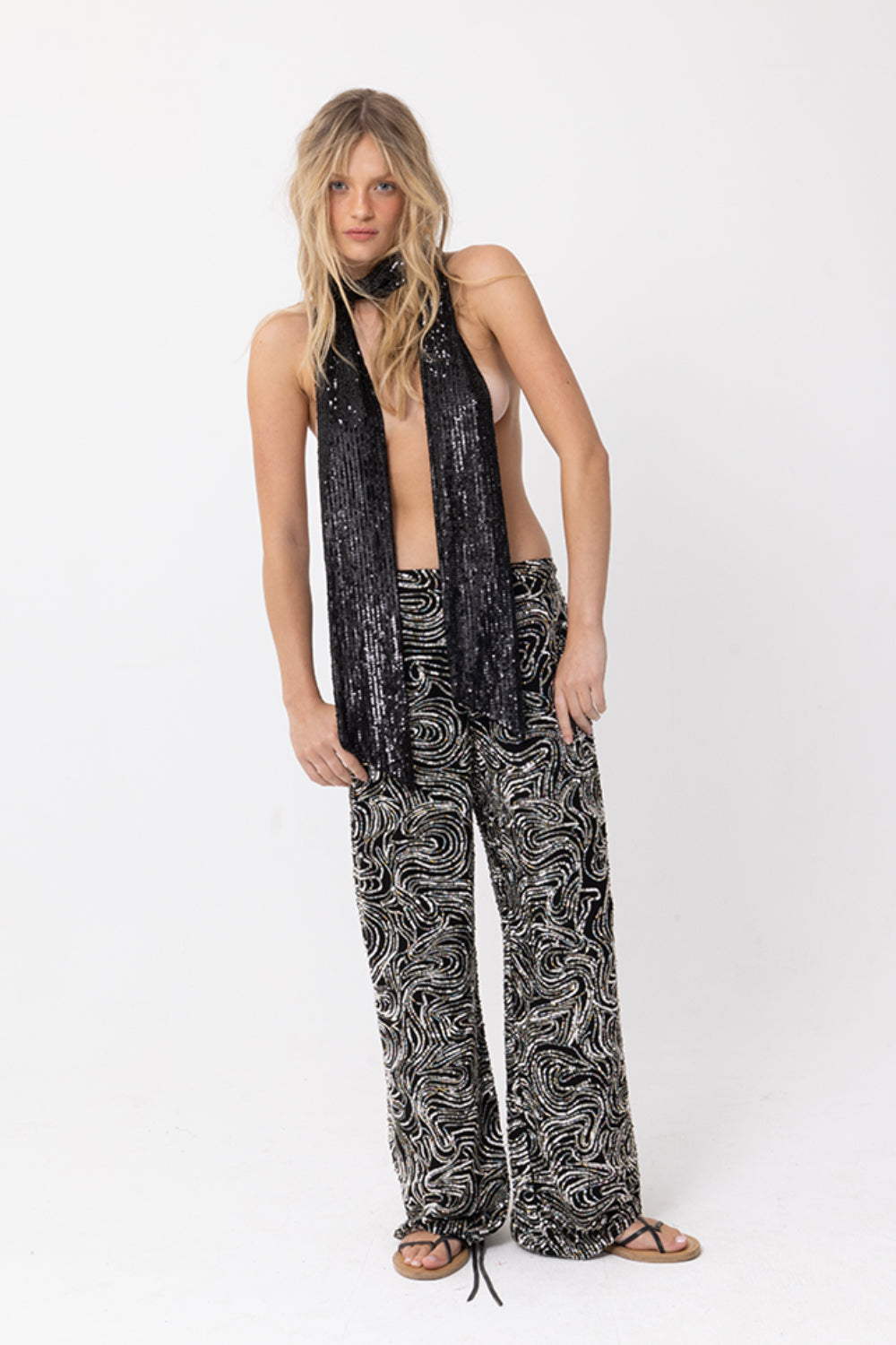 'SNAKES ALIVE' Sequin Pant - Black/Multi Sequin - FINAL SALE!