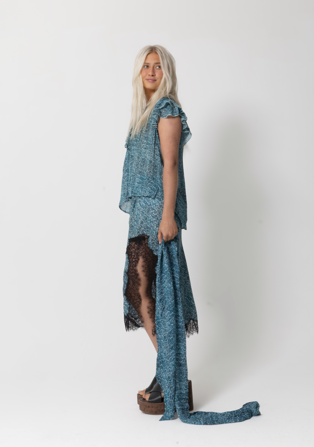 HIGHLINE SCARF - AQUA Snake