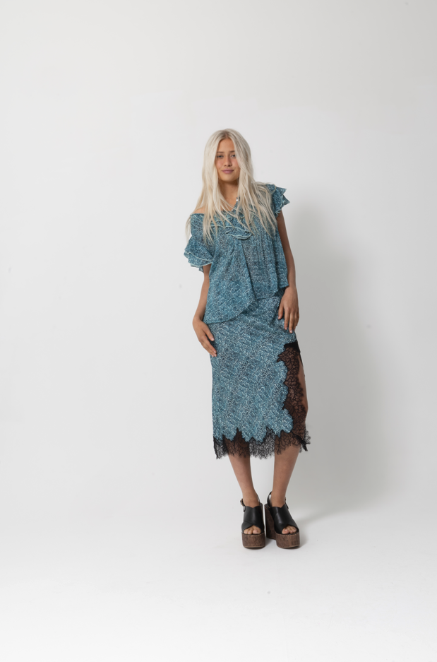 5TH AVE SKIRT - AQUA Snake