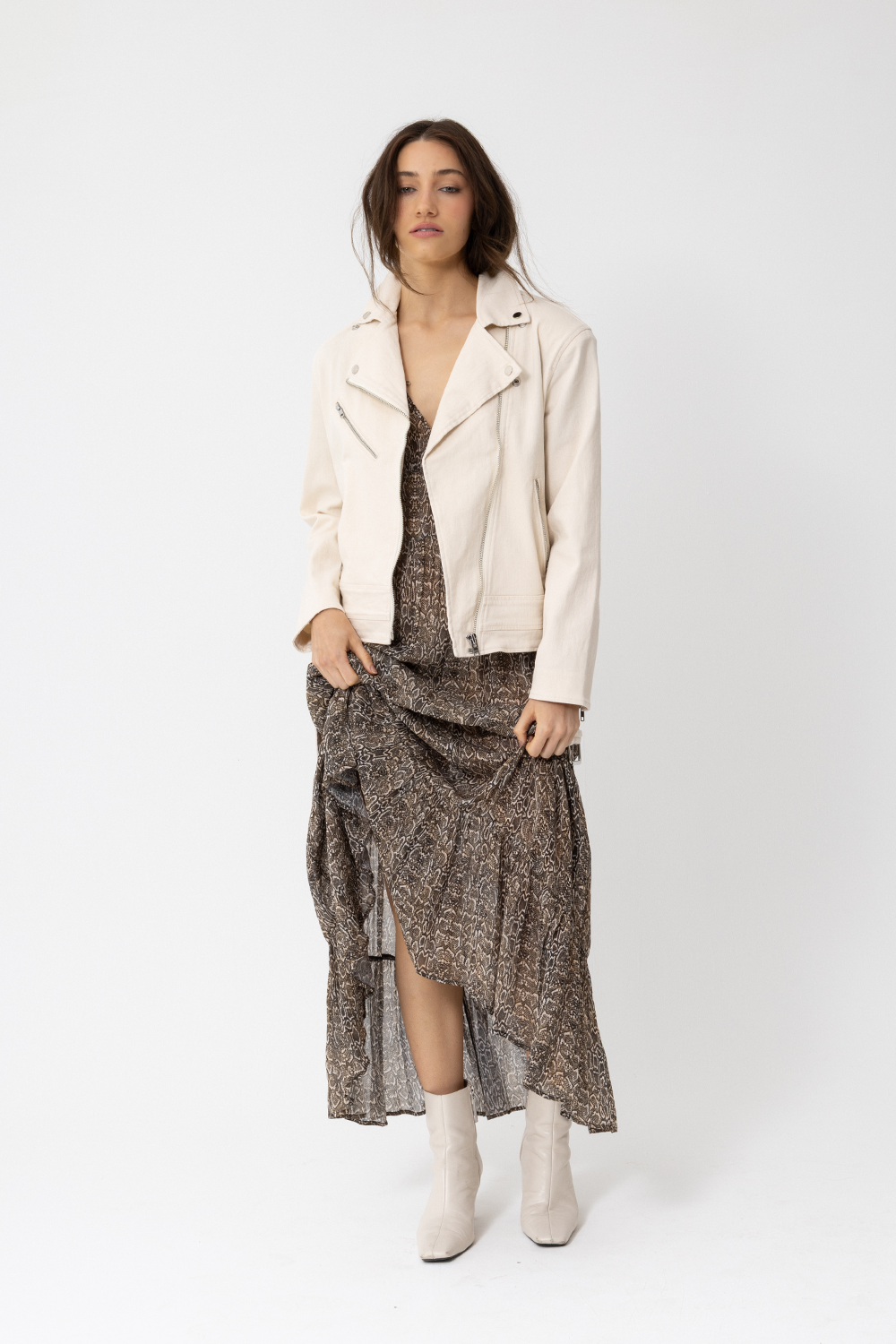 Lover Biker Jacket, Beige Sand - JOEY the label