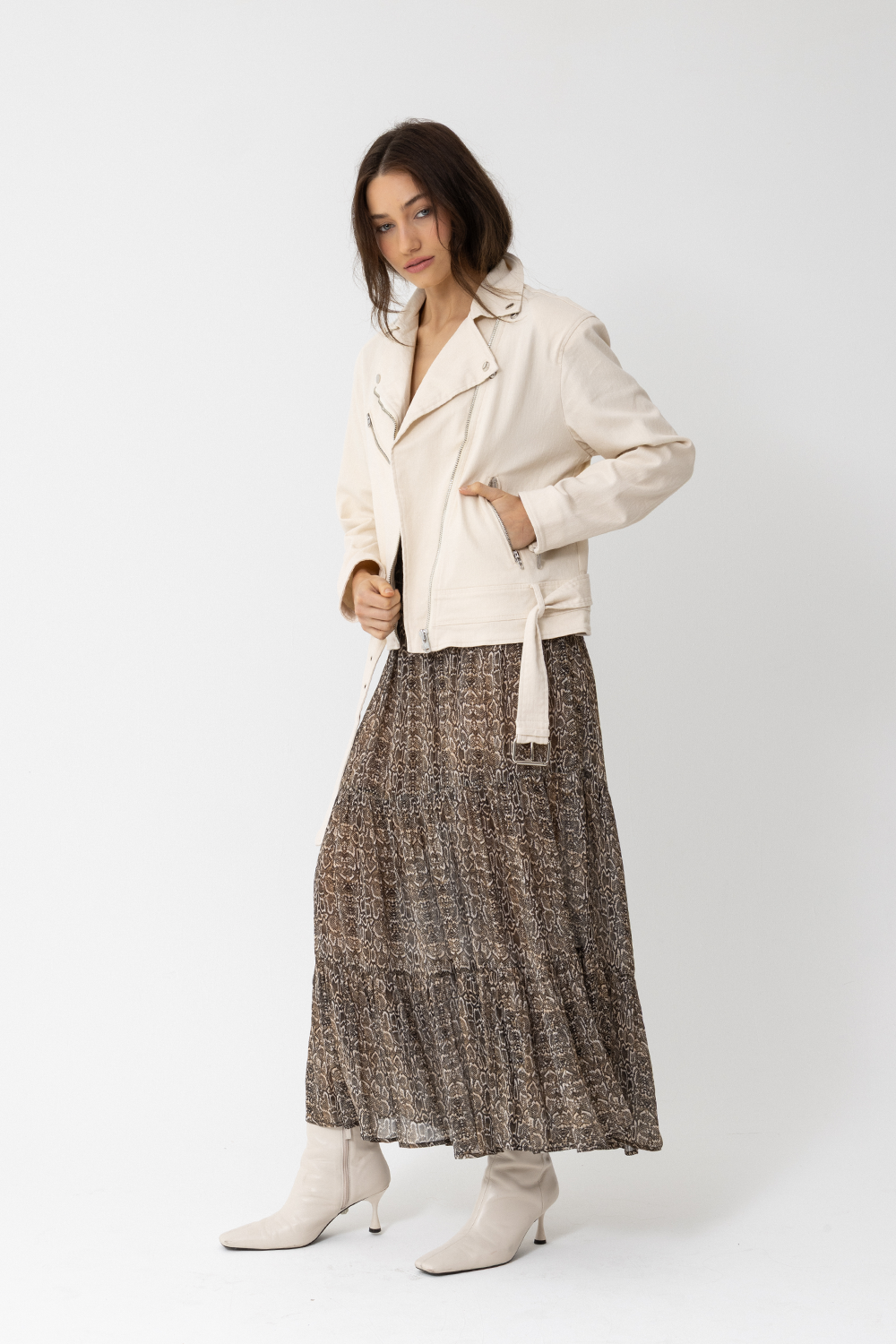 Lover Biker Jacket, Beige Sand - JOEY the label