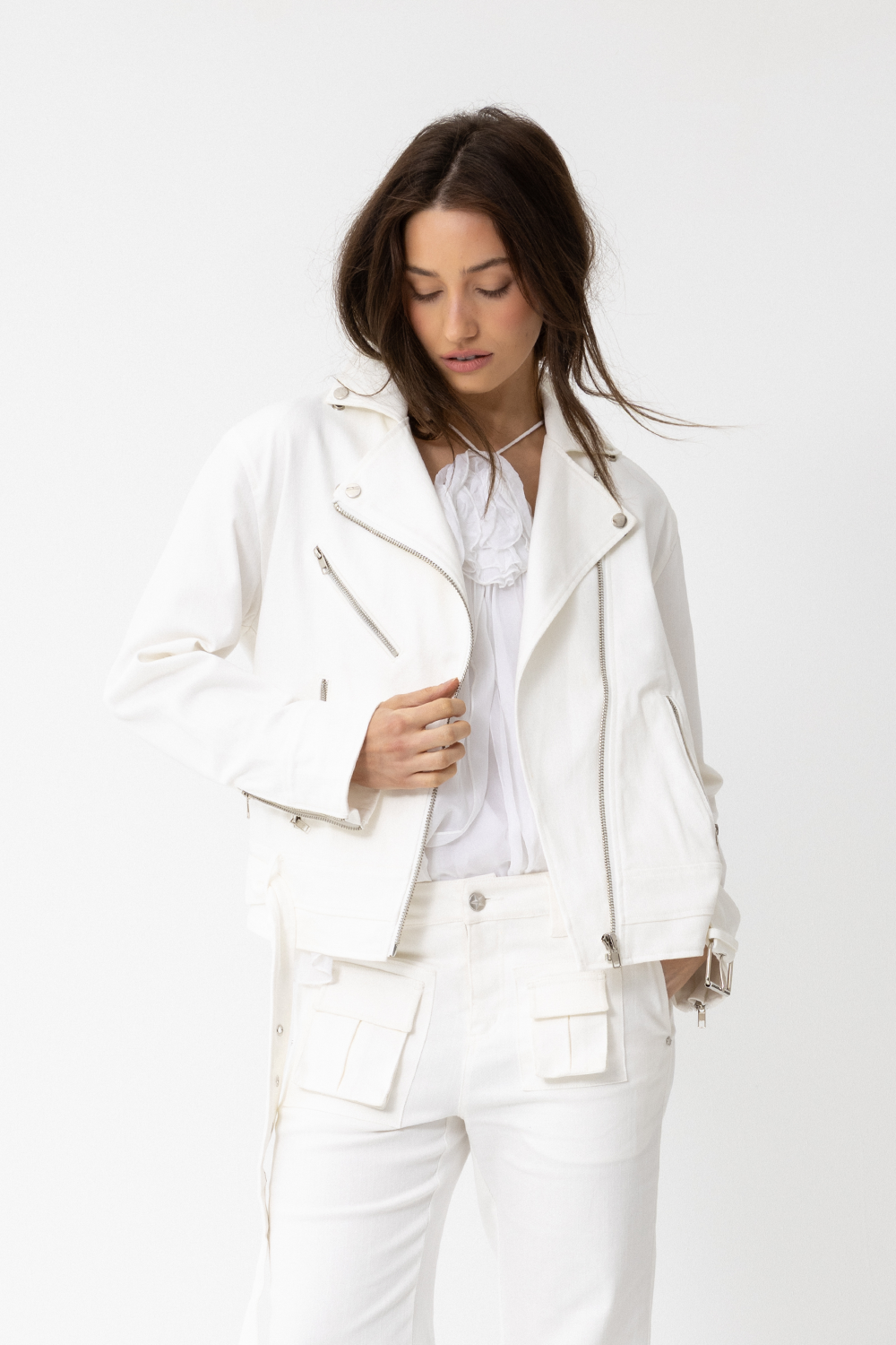 Lover Biker Jacket, White - JOEY the label