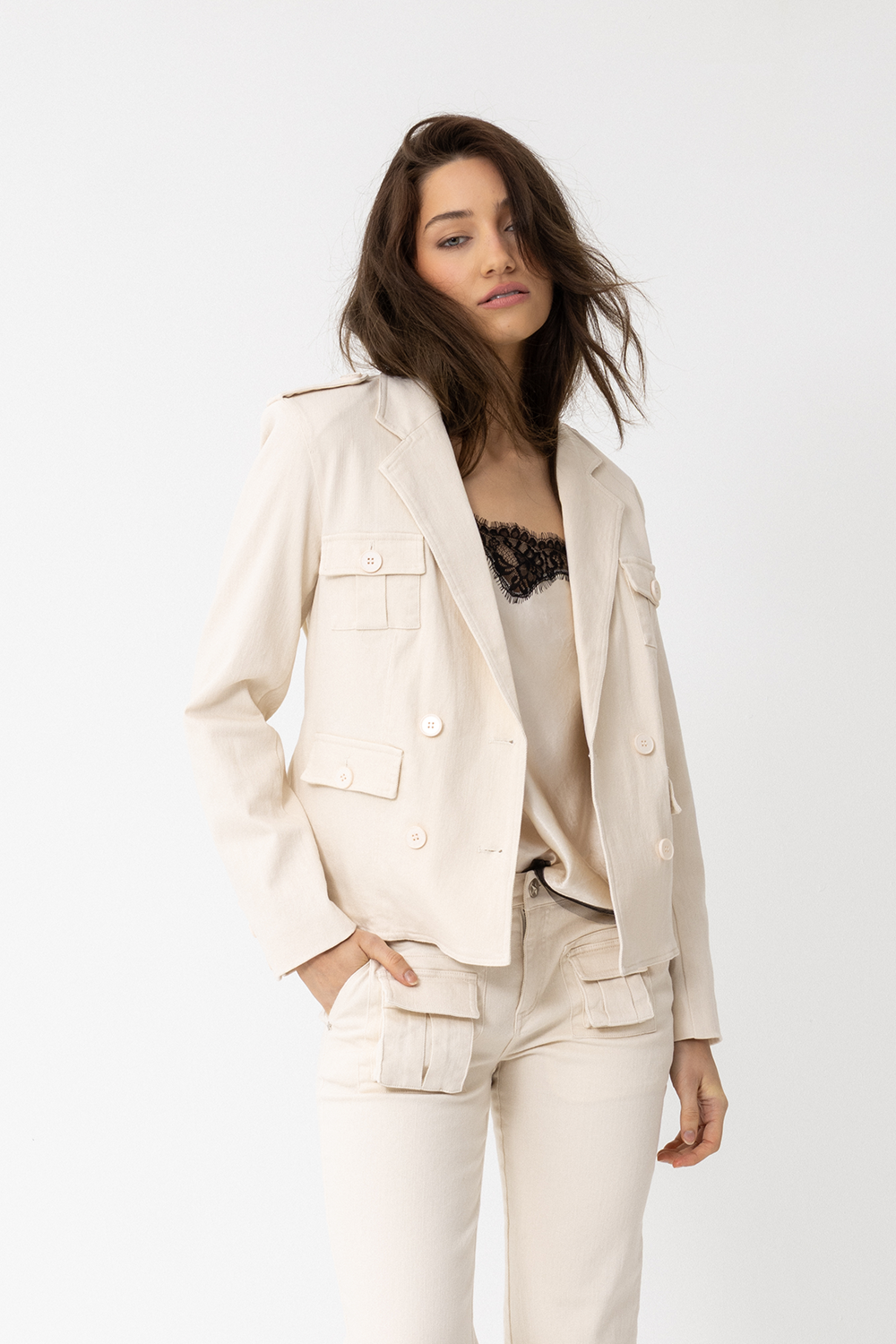 Lover Cargo Jacket, Beige Sand - JOEY the label