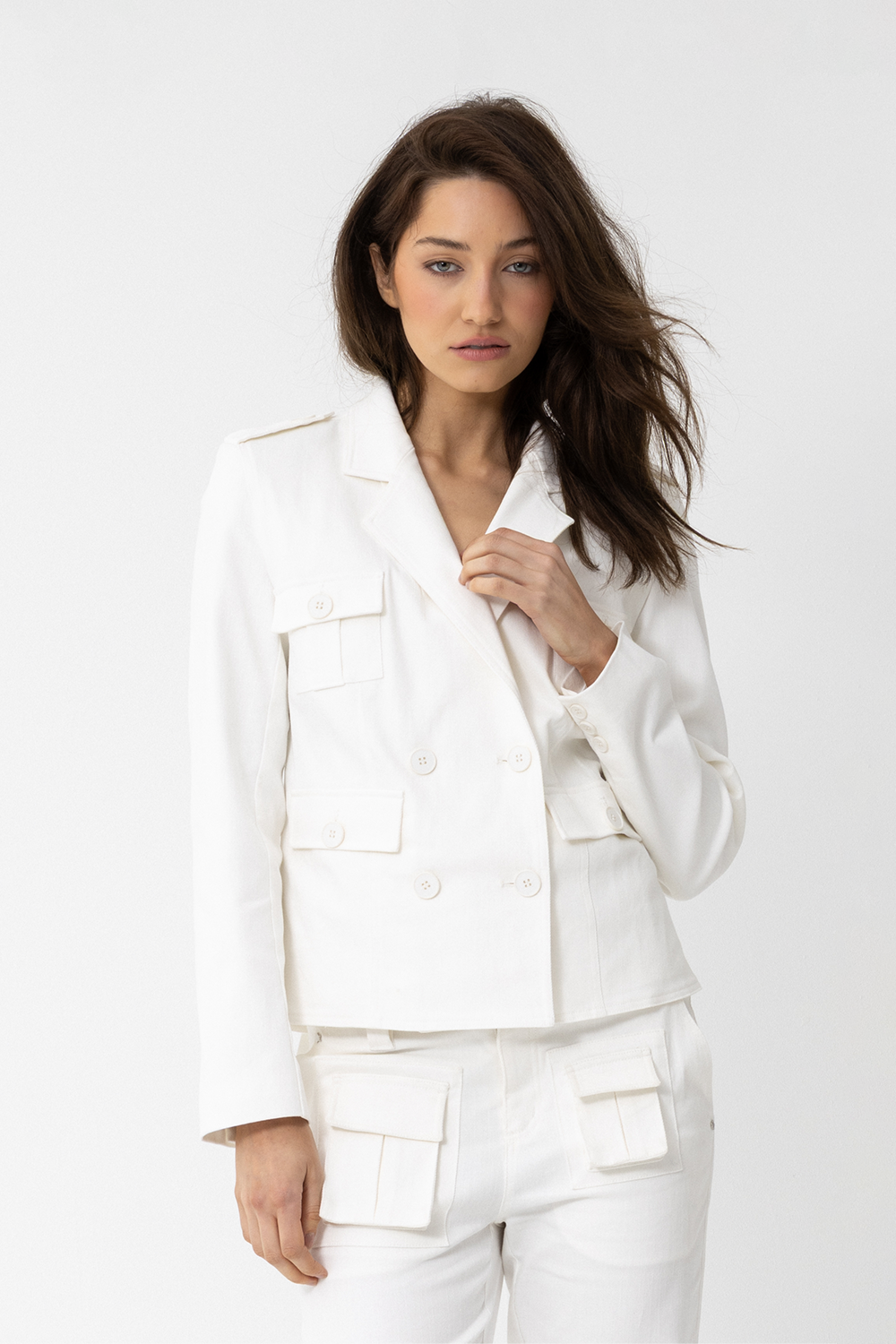 Lover Cargo Jacket, White - JOEY the label