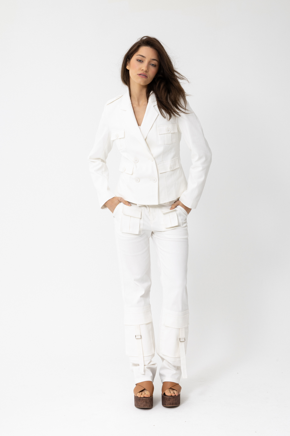 Lover Cargo Jacket, White - JOEY the label
