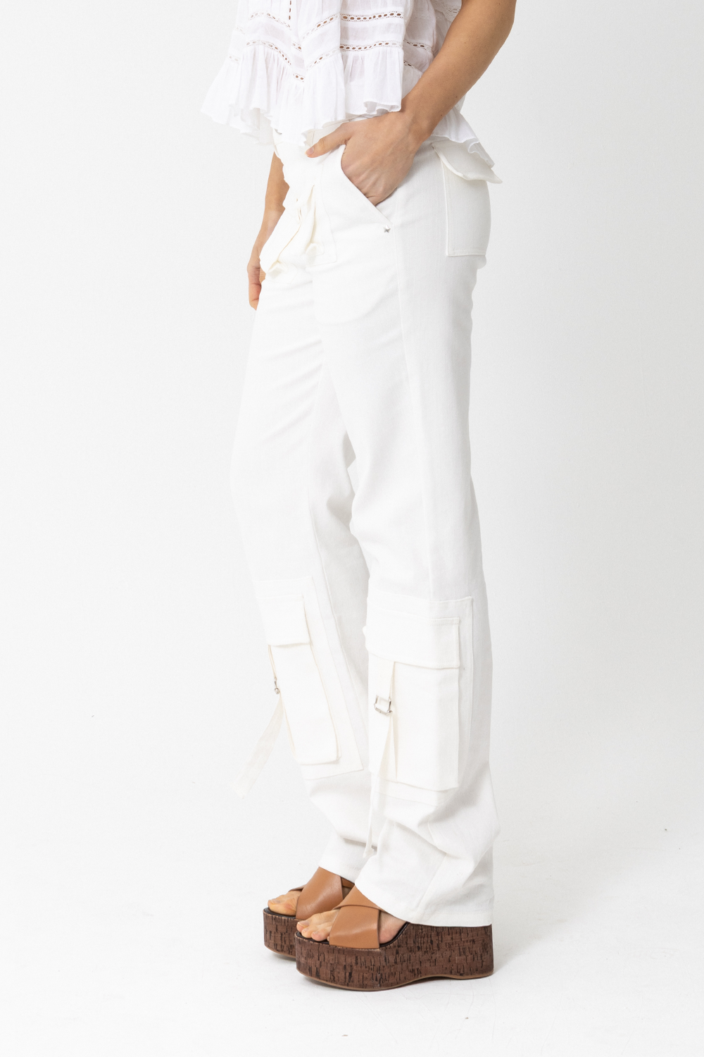 Lover Cargo Pant, White - JOEY the label