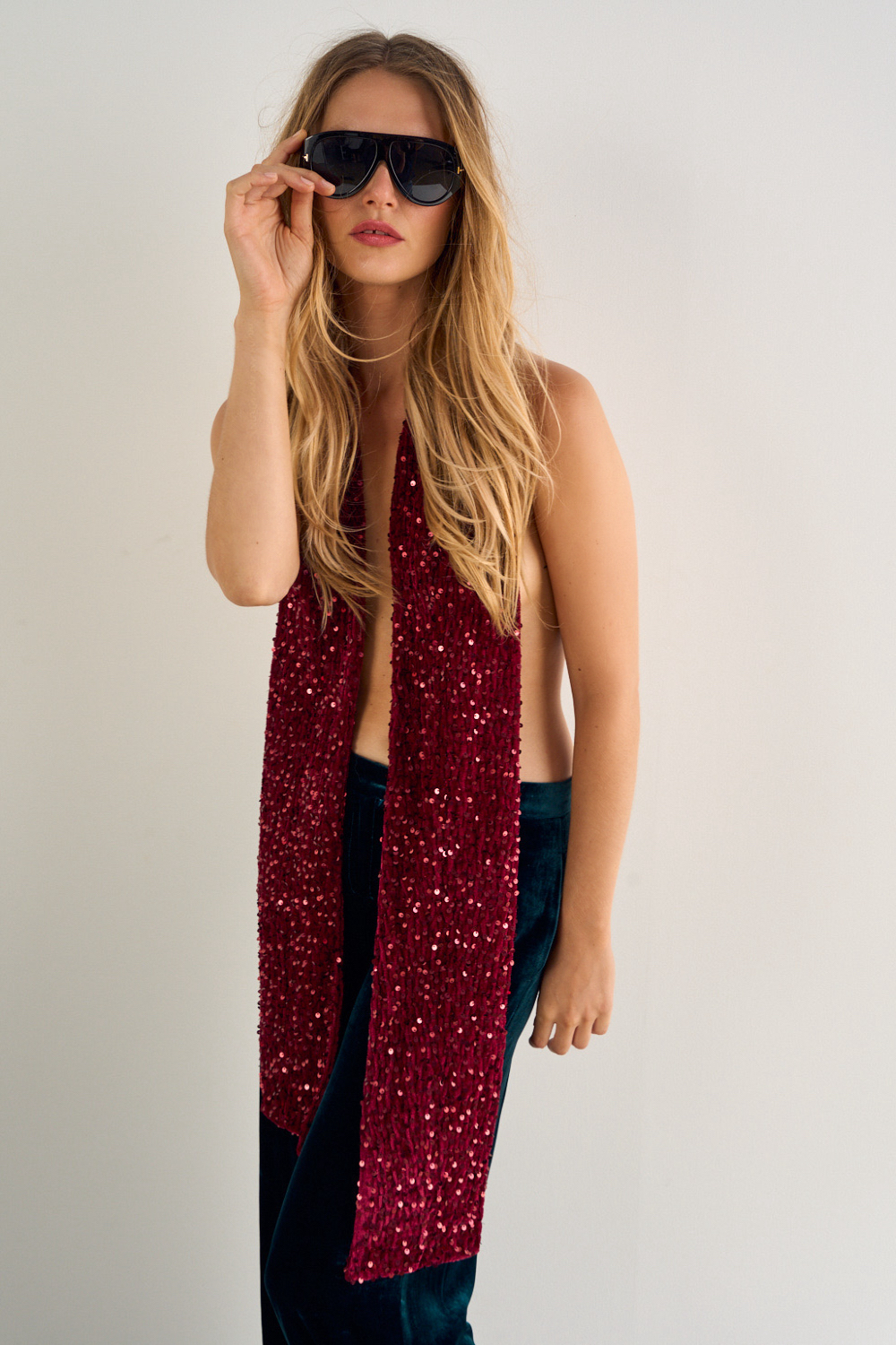 NECK CANDY SEQUIN SCARF - Pomegranate on Shiraz