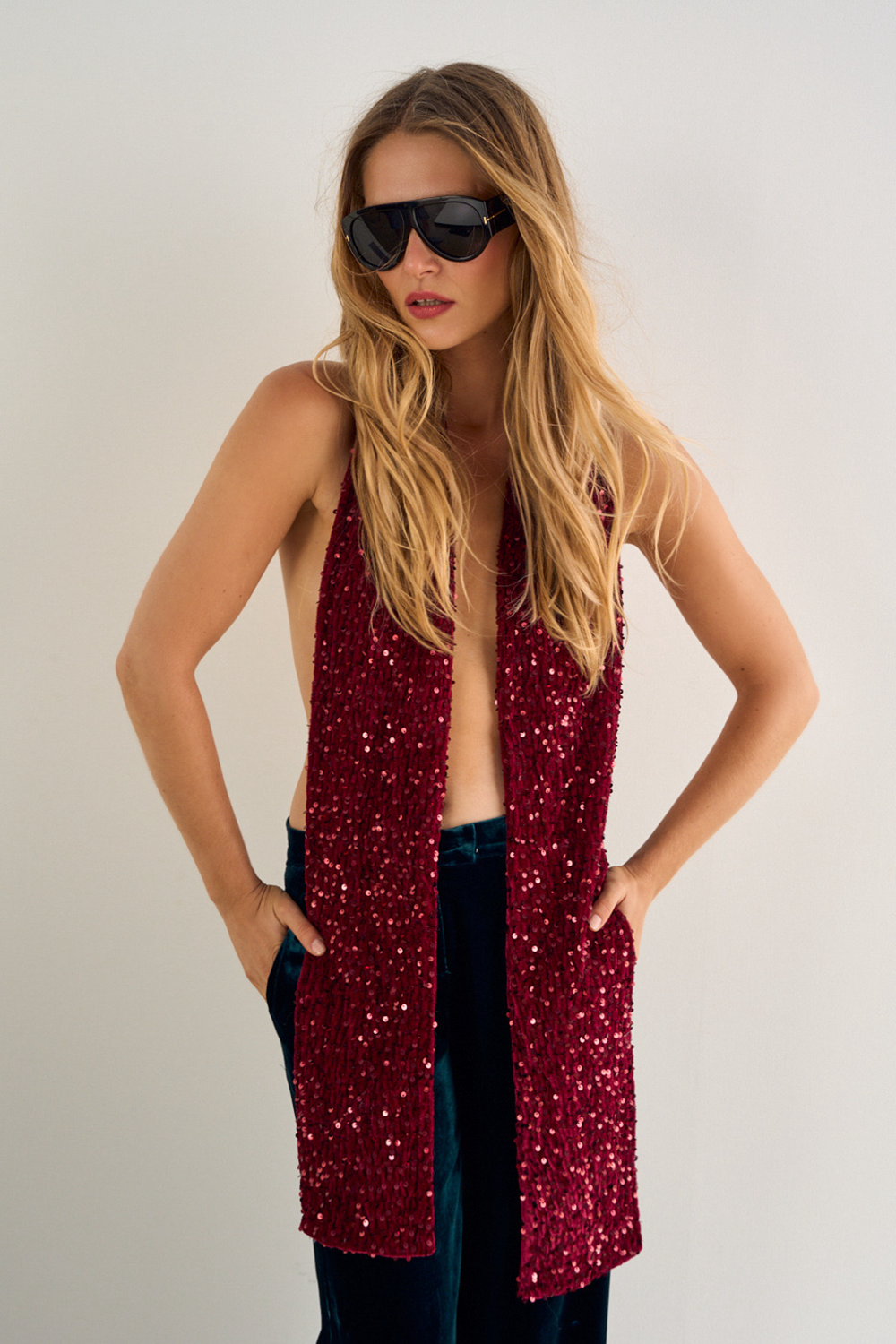 NECK CANDY SEQUIN SCARF - Pomegranate on Shiraz