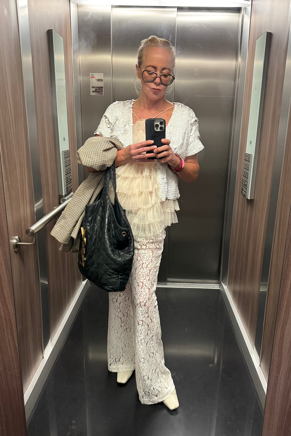 Sienna Lace Pant, White, Stretch Sheer Straight-Leg - JOEY the Label