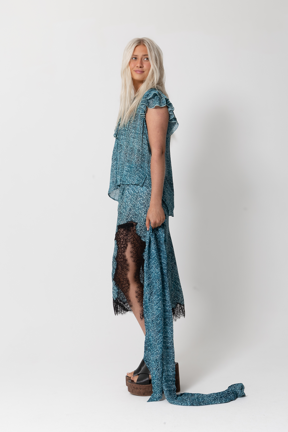 HIGHLINE SCARF - AQUA Snake