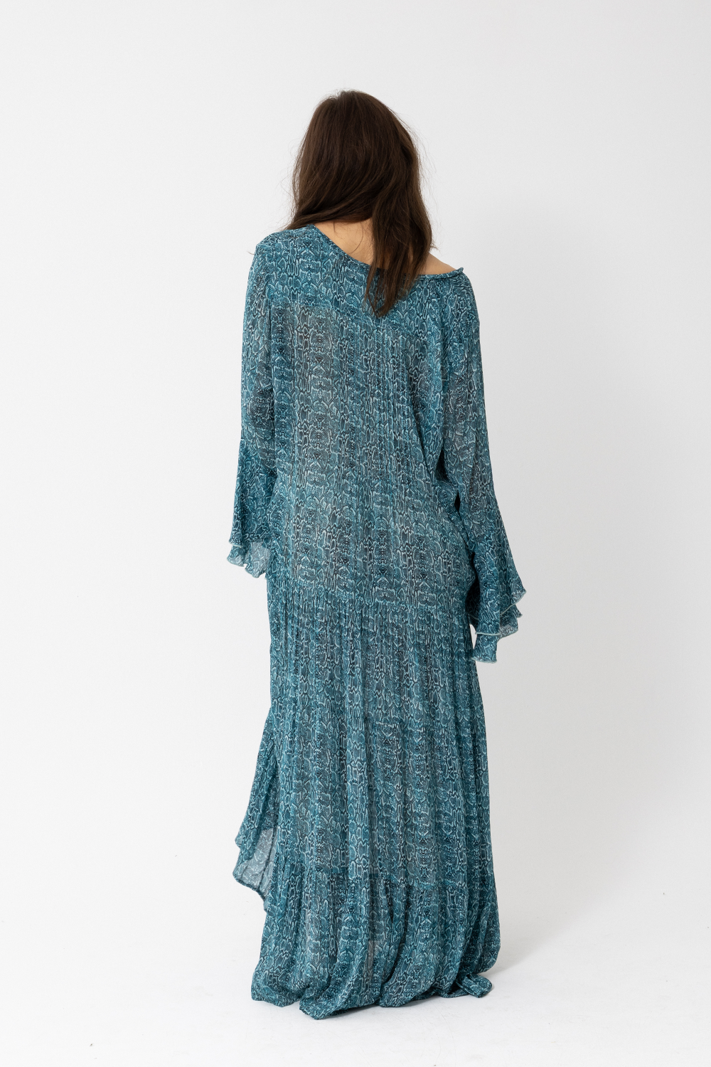 SATC MAXI DRESS - AQUA Snake