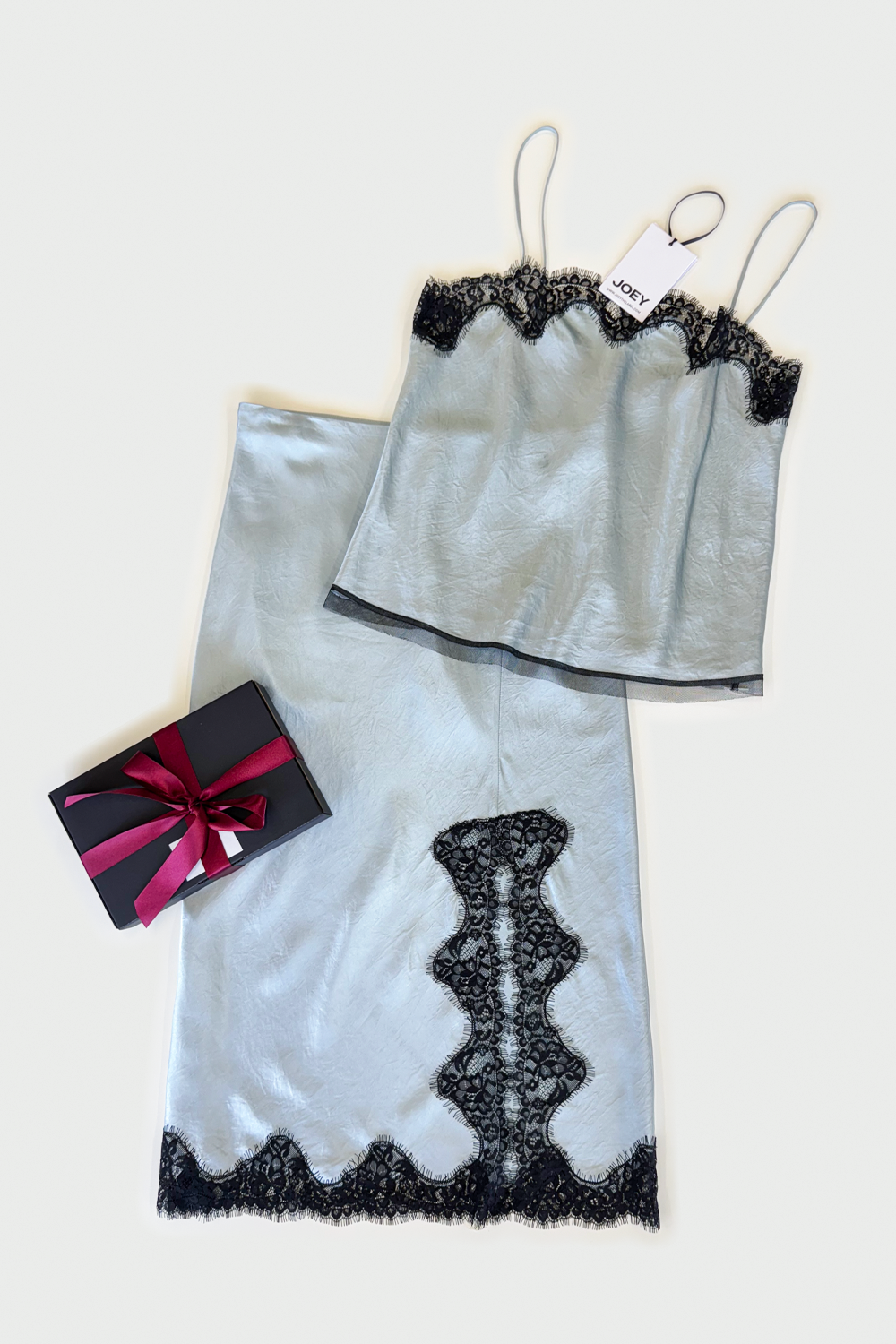 SET - 5TH AVE CAMI + SKIRT - SKY BLUE - SPECIAL GIFT BOX