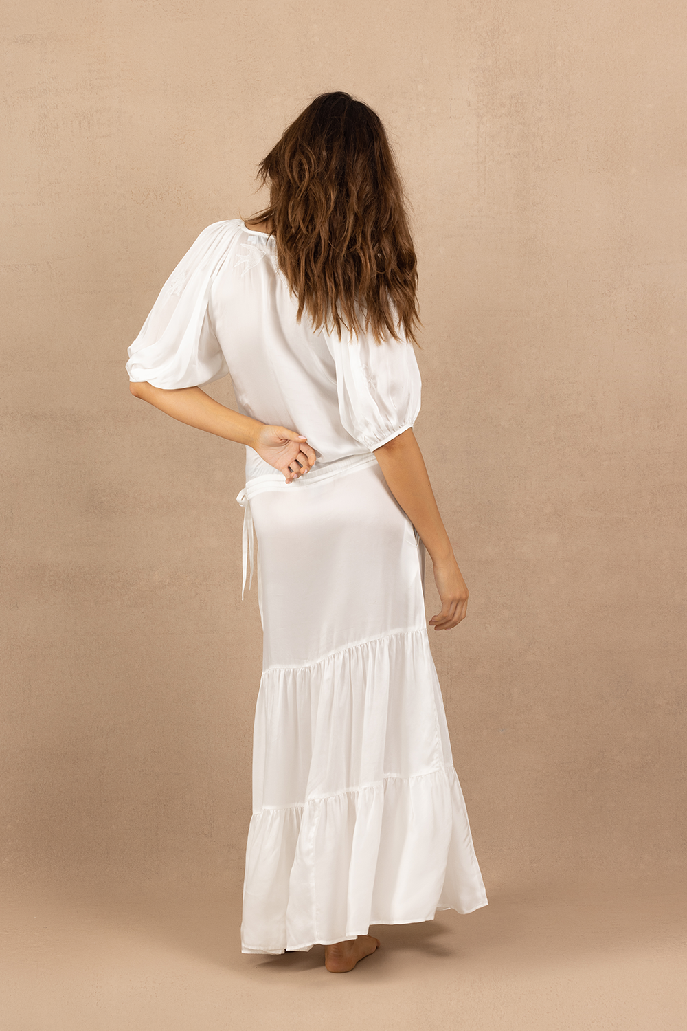 BIRDY SILKY GOWN - WHITE *FINAL SALE