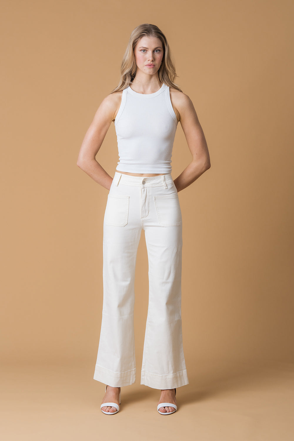 Helena High-Rise Wide Leg Jean - Champagne