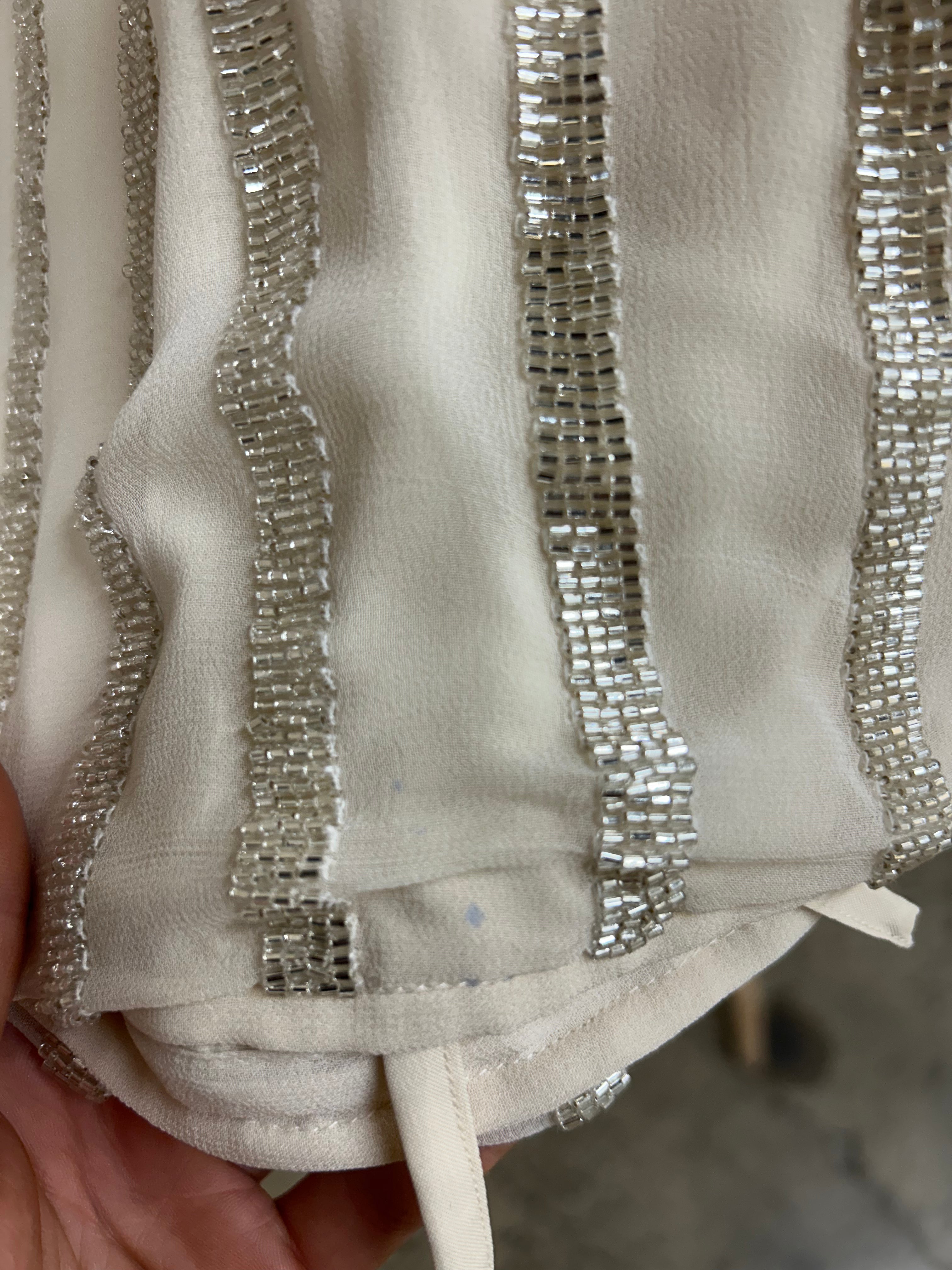 SAMPLE | HAND BEADED TOP, CREAM - SIZE 6-8 *FINAL SALE