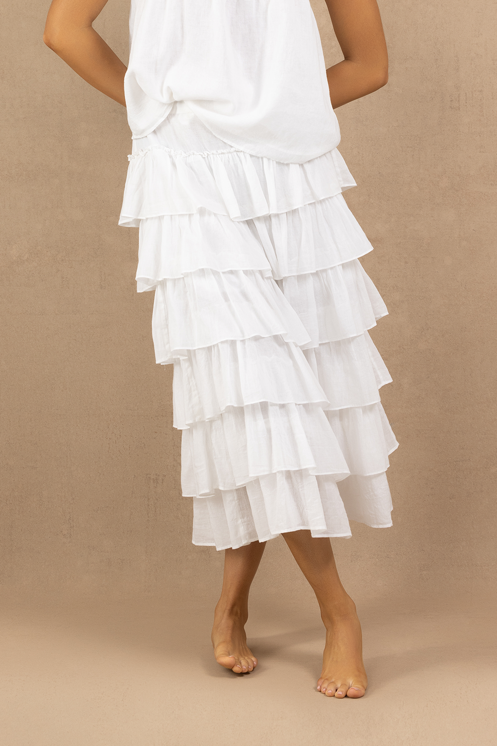 SUMMER VOILE LAYER SKIRT - WHITE *FINAL SALE