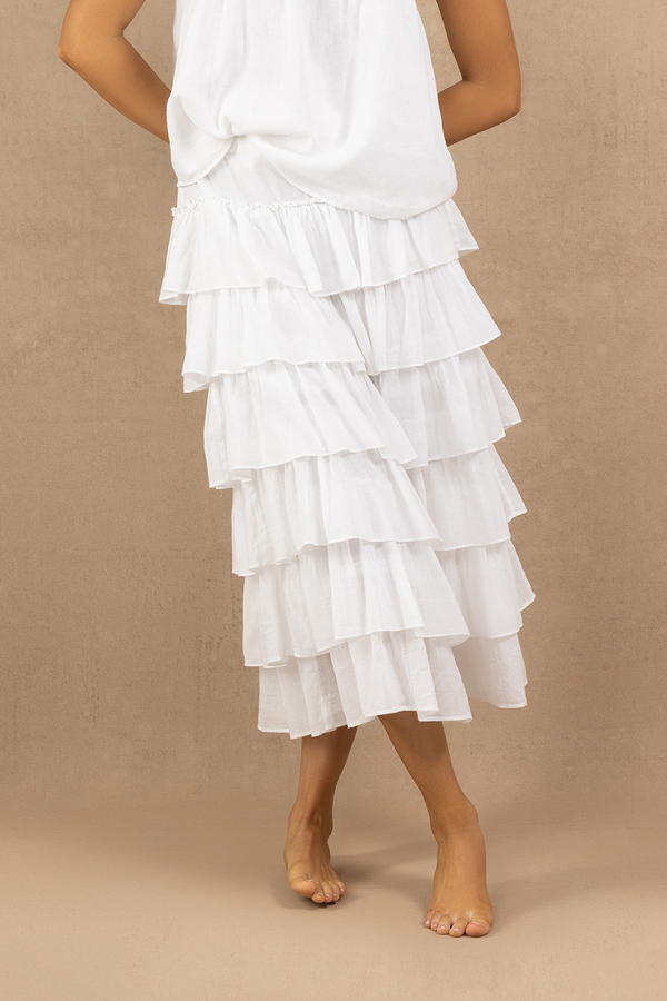 SUMMER VOILE LAYER SKIRT - WHITE ***Preorder for delivery next week from 6 October