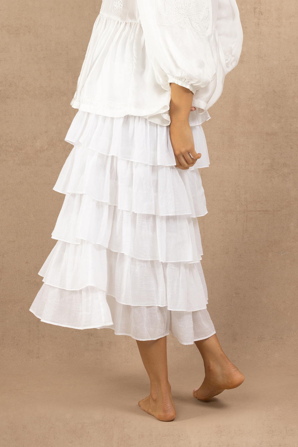 SUMMER VOILE LAYER SKIRT - WHITE *FINAL SALE