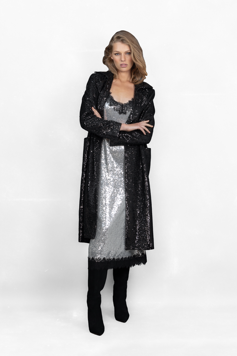 Long black 2025 coat sale