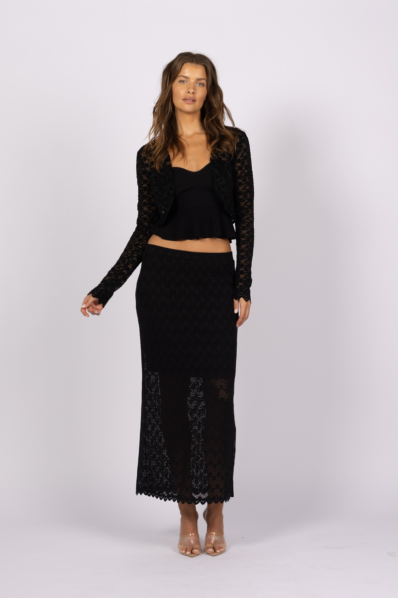 cropped bolero shrug black lace 