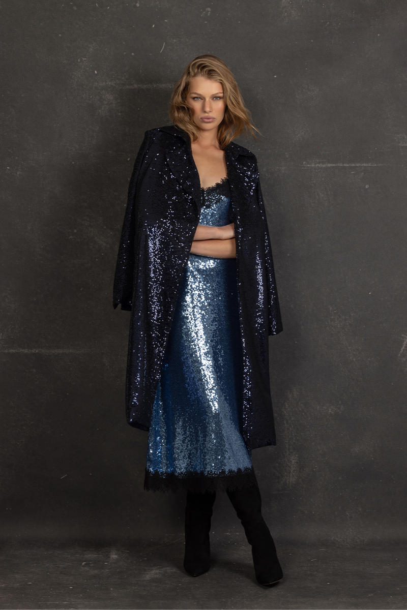 FAMOUS SEQUIN COAT - MIDNIGHT BLUE - Limited Edition